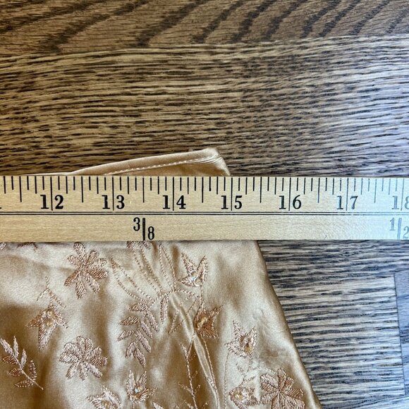 Alberta Ferretti Womens 90's Champagne 100% Silk Embroidered Skirt Size 44/M - Picture 16 of 16